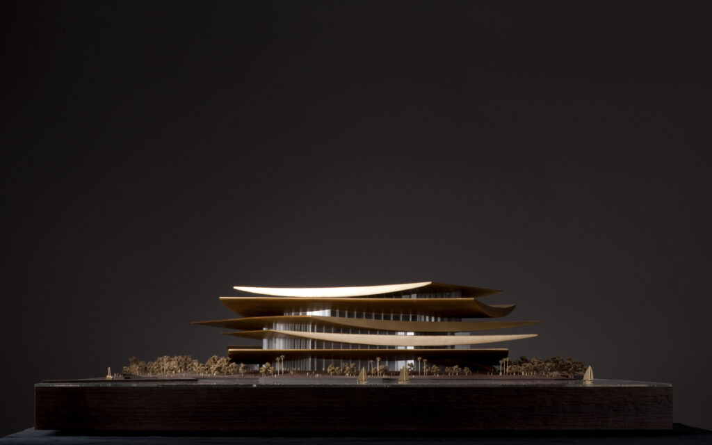 Architectural model conceptual competition wood scale 500