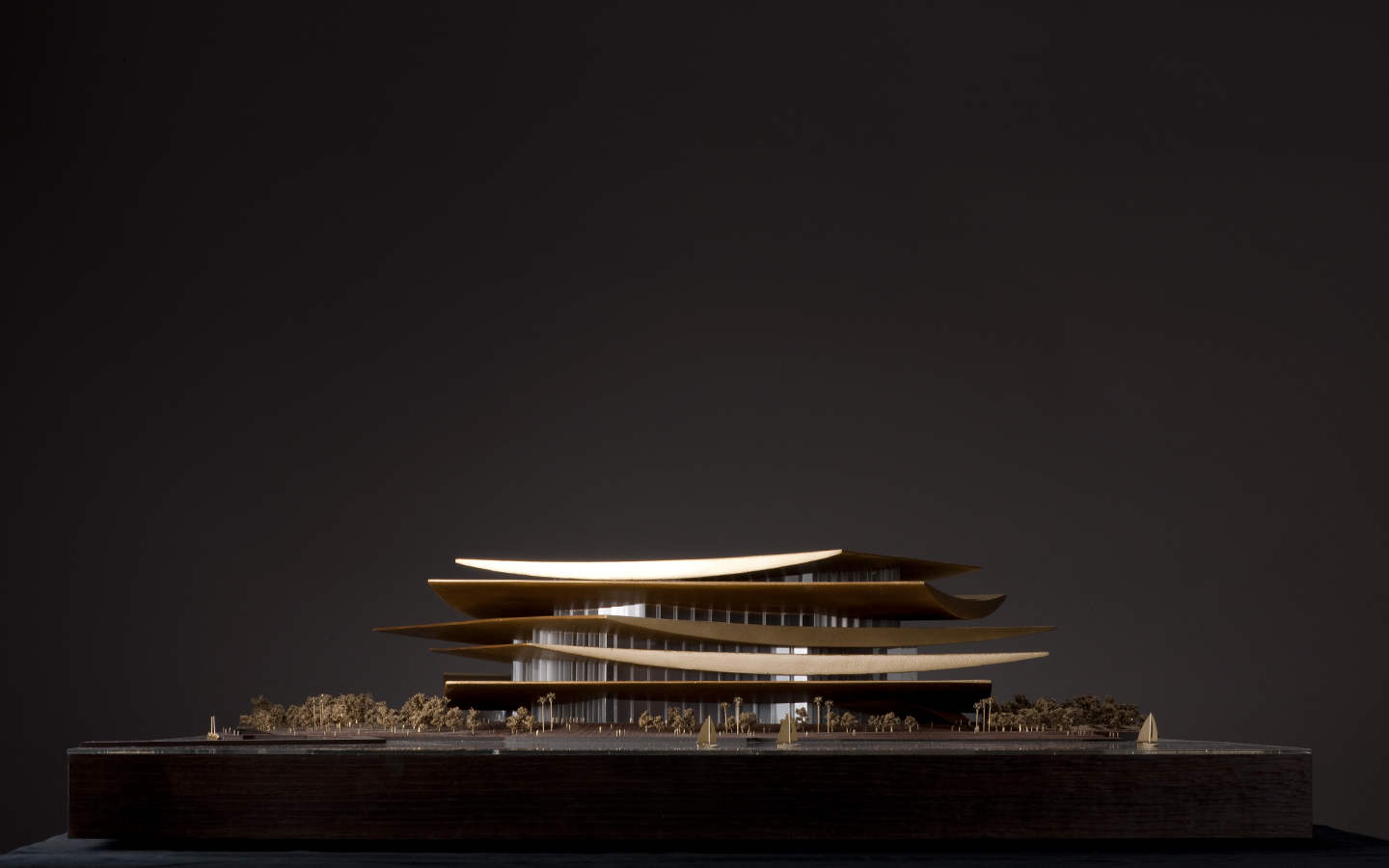 Architectural model conceptual competition wood scale 500